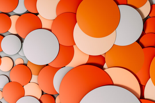 An abstract background of orange and white circles