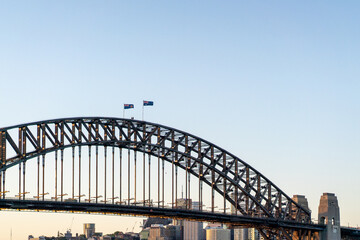 Sydney Harbour Bridge closeup in Australia