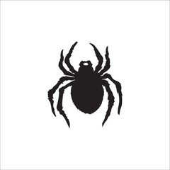 Vector Black silhouette of a vicious tarantula can be used as a sticker 