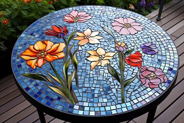 Mosaic Tabletop Majesty: Enchanted Cottage Garden Patio Inspirations
