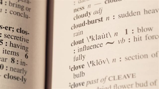 19 clout word definition page text letters on dictionary