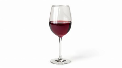 Glass of red wine isolated on white