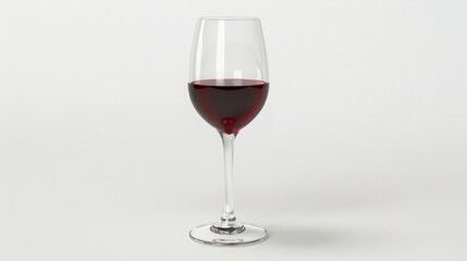 Glass of red wine isolated on white