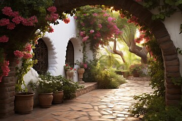 Stone Walkway Bliss: Exotic Andalusian Patio Rustic Inspirations