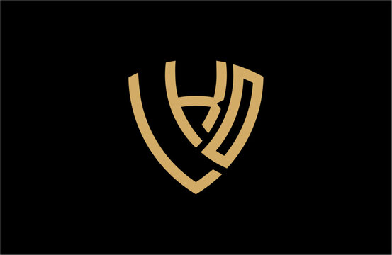 LKO creative letter shield logo design vector icon illustration
