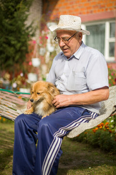 relaxing olderly man