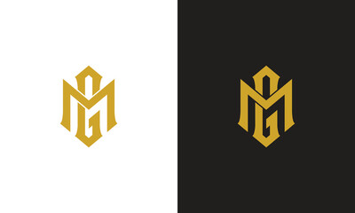 Monogram gold luxury g m gm mg initial for fashion, branding shies dress shirt beauty feminine man woman bag logo template