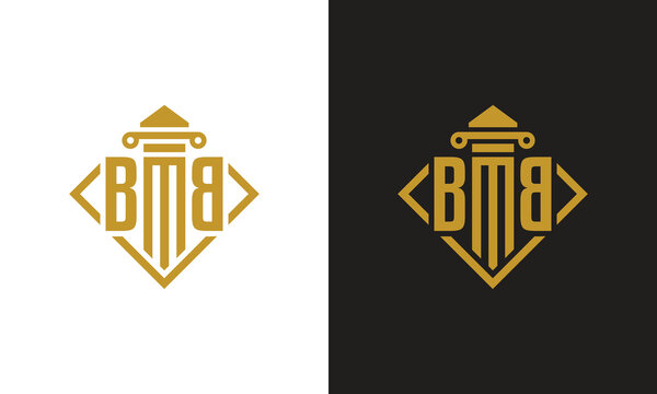 Monogram logo b bm mb bmb mbb bbm for law tax luxury gold logo template