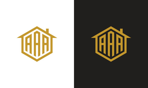 monogram a aa aaa initial logo for construction company strong build home building hotel resort 