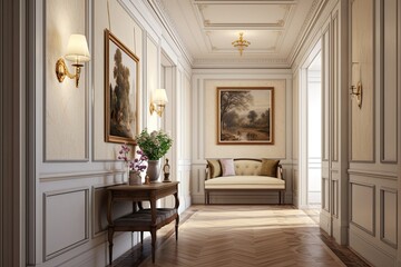 Frescoed Heritage Hallway: Victorian Concepts with Artistic Touches