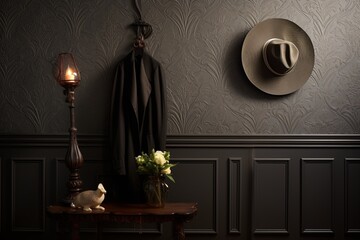 Embossed Wallpaper and Vintage Hat Stand: Victorian Heritage Hallway Concepts