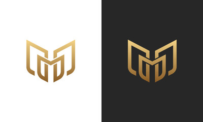 Monogram logo d m md dm dmd mdd mdm gold luxury logo template for gym fashion beauty man event organizer wedding 