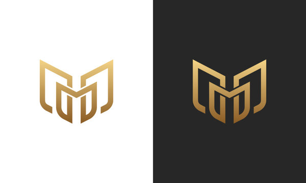 Monogram logo d m md dm dmd mdd mdm gold luxury logo template for gym fashion beauty man event organizer wedding 