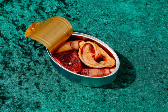 amputated human parts in a tin can