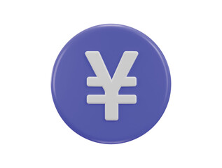 Fototapeta premium yen coin icon 3d rendering vector illustration