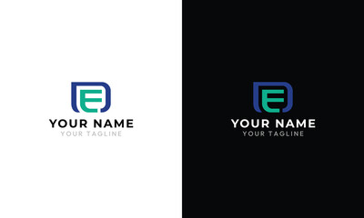 Monogram e d de ed logo minimal