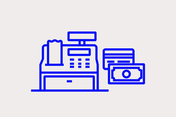 Obraz premium the cash register illustration in flat style design. Vector illustration. 