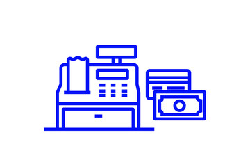 Obraz premium the cash register illustration in flat style design. Vector illustration. 