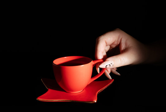Espresso Coffee in Red Cup 