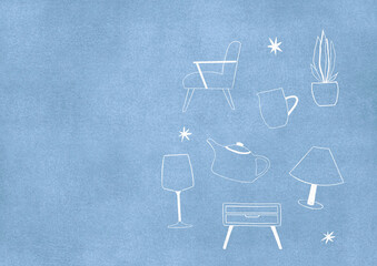 Retail products for the home decor illustration