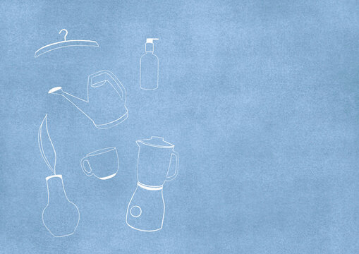 Merchandise retailer kitchen and homeware products. Illustration