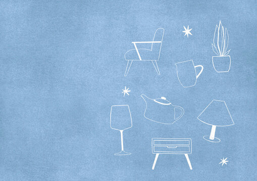 Retail products for the home decor illustration