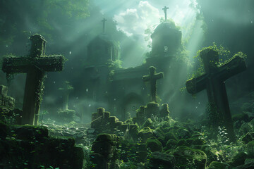 Fantasy pilgrimages lead to ancient temples shaped as crosses where journeys of the spirit transform the soul