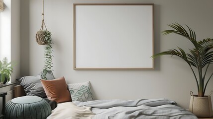 picture in landscape medium sized frame hanging on the wall in a teens room