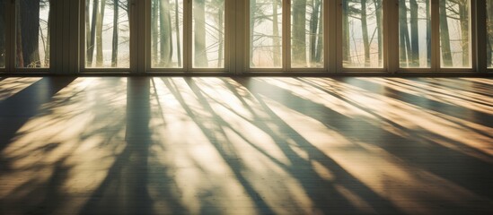 The suns rays penetrate the transparent windows of a home, filling the interior with natural light. The bright sunlight creates a warm and inviting atmosphere indoors.
