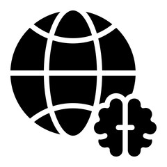 Naklejka premium brain glyph icon