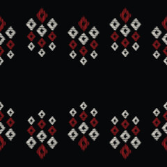 Traditional Ethnic ikat motif fabric background pattern geometric .African Ikat embroidery Ethnic oriental pattern black background wallpaper. Abstract,vector,illustration.Texture,frame,decoration.