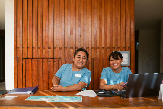 Women at Reception Front Desk