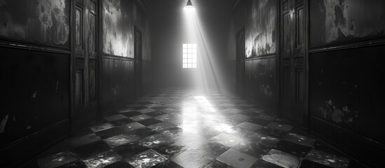 Dark mysterious corridor - obrazy, fototapety, plakaty