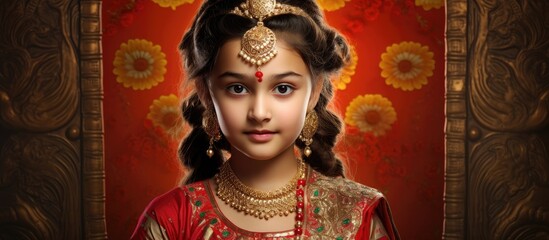 Fototapeta premium A realistic painting depicting a woman in a vibrant red dress. The woman is posed gracefully, with intricate details capturing the folds and movement of the dress.