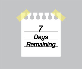 Note 7 days remaining. Paper reminder for remaining days.