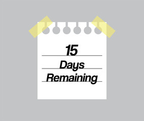 Note 15 days remaining. Paper reminder for remaining days.