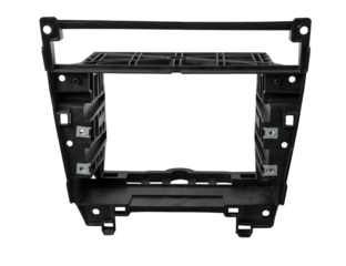 frame bracket of car 2din radio made of plastic on a white isolated background