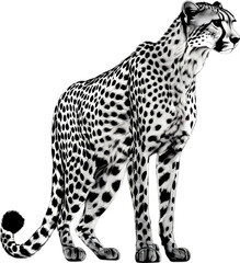 Close-up painting of a cheetah.