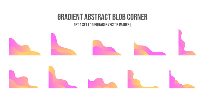 Abstract blob corner with gradient colors for cover, PPT, Brochure, Template