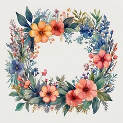 a floral watercolor frame for a background, in the style of animated gifs