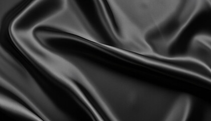 Fototapeta premium Smooth elegant black silk or satin texture can use as abstract background. Luxurious background design for luxury, cloth, card, wallpaper
