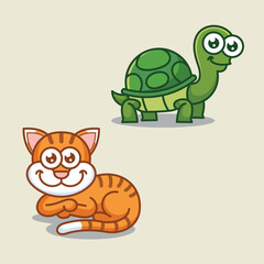 Cartoon Farm barn domestic animal for education kids children vector design art