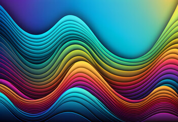 Waves Gradient Background, Background, Gradient, Waves, Colorful, Wallpaper, Abstract, Vibrant, Design, Texture, Pattern, Modern, Decoration, Artistic, Digital, AI Generated