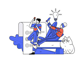 Education and learning people flat vector concept hand drawn illustration
