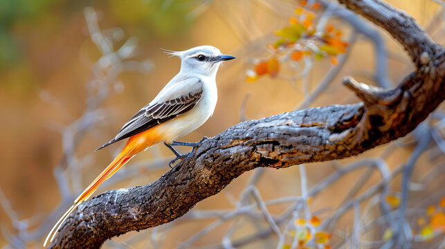 the scissor-tailed flycatcher, known for its long, forked tail - AI Generated