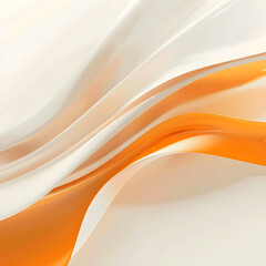 Modern Orange and White Layered Paper Art: Abstract Curves and Geometric Design