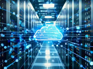 Engineers designing a seamless integration system between cloud technology physical storage devices