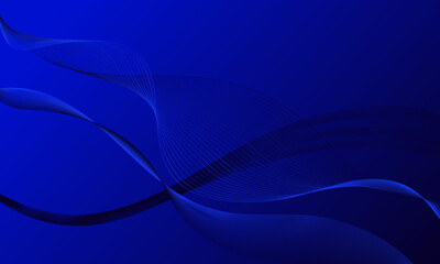 blue business lines wave curves on smooth gradient abstract background