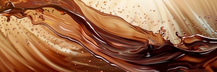 Texture flow chocolate background gradient splash pattern color satin ripple creamy syrup silk spread - obrazy, fototapety, plakaty
