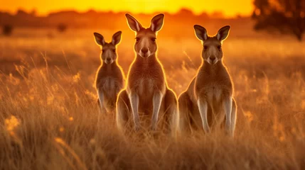 Selbstklebende Fototapeten kangaroo  in the morning © qaiser